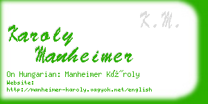 karoly manheimer business card